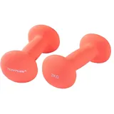 Tunturi 2er Set Kurzhantelset, Fitnessset, 2 kg, Bunte Kurzhanteln mit Neoptren