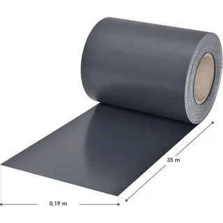 Juskys PVC Sichtschutzstreifen 0,19 x 35 m anthrazit inkl. Befestigungsklemmen 30 St.