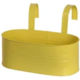 Siena Garden Balkonkasten oval mit Haltern 39 x 16,5 x 14,5 cm gelb oval