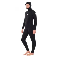 RIP CURL WOMENS DAWN PATROL HOODED 5/4 CHEST ZIP Full Suit 2023 black - 4