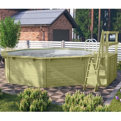 Karibu Gartenpool-Set »Modell 2« inkl. Terrasse - grau