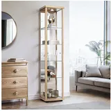 K-Möbel Vitrine Sammlervitrine 176 x 37 x 33 cm Braun