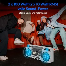 Medion LIFE P66538 Retro-Boombox silber