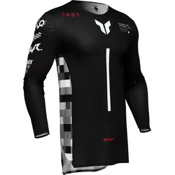Thor Sportmode Riot, Trikot - Schwarz/Weiß/Grau/Rot - XXL