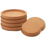 Korkuntersetzer Rund Mit Rand, Kork Untersetzer Absorbierende Hitzebeständige Runde Kork Untersetzer Für Die Meisten Tassen in Dem Büro Oder Zu Hause (4PCS)