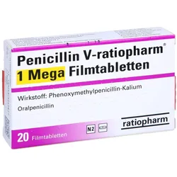 PENICILLIN V-ratiopharm 1 Mega Filmtabletten 20 St