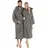 CELINATEX S-XXXL Bademantel Kapuze Uni lang aufgesetzte Taschen Damen Herren Unisex warm Frottee Baumwolle OEKO-TEX Montana