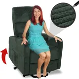 Mendler Fernsehsessel HWC-K62, Relaxsessel TV-Sessel Liege, Liegefunktion Aufstehhilfe, Metall Stofff/Textil Cord -