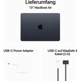 Apple MacBook Air M3 2024 13,6" 16 GB RAM 512 GB SSD 10-Core GPU Mitternacht