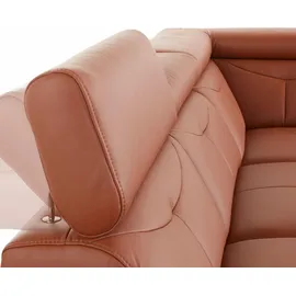 exxpo - sofa fashion "Spring, super bequem und komfortabel mit Armteil- und Kopfteilfunktion", braun (cognac), B:274cm H:81cm T:206cm, NaturLEDER (echtes Rindsleder) in Sitz und Rücken.