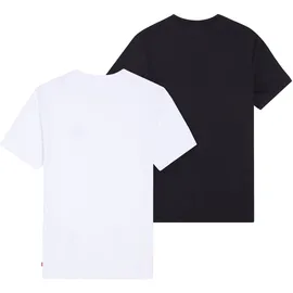 Levi's Herren 2-Pack Crewneck Graphic Tee T-Shirt, Chesthit White / Caviar, M