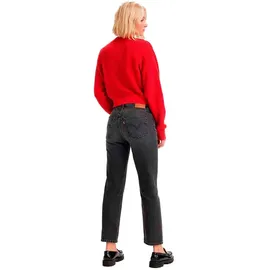 Levi's Damen Jeanshose 501 Crop High Rise, Straight Fit, Schwarz (Long Live The Queen), W25/L30