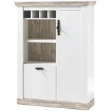 furn.design Highboard weiß / Oslo Pinie Landhaus Kommode 105 x 146 cm Rovola