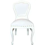 Barock Luxus Esszimmer Stuhl Louis Weiß / Weiß - Hotel & Restaurant Bestuhlung