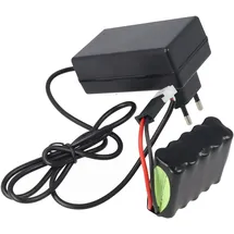 AccuCell Akku und Ladegerät passend für den roma 4511670 Akkupack NiMH 12V 800mAh 9,6Wh F2x5 mit Kabel und Stecker
