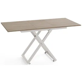 WFL GROUP Axen Braun Eiche 120-160 x 80 x 38-75 cm