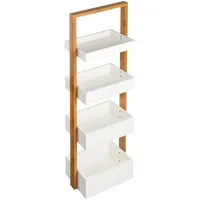 SHELFMADE Badregal Bambus - Badezimmer Regal weiß - Küche