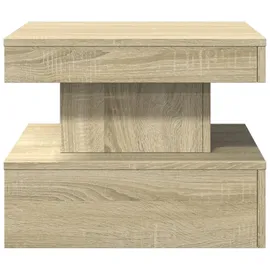 vidaXL Couchtisch mit LED-Leuchten Sonoma Eiche 50 x 50 x 40 cm