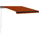 vidaXL Einziehbare Handbetrieben Markise 300 x 250 cm orange/braun 3055187