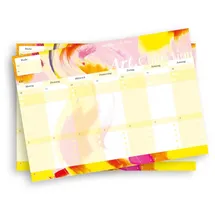 Nova MD Notizblock-Set mit Kalender ohne Datum für den Schreibtisch. Immerwährender Terminplaner mit 50 Blatt zum Abreißen. Wochenplaner undatiert im Querformat fürs Büro oder zu Hause. Aus der Art.Collection von Stay Inspired