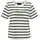 Aniston CASUAL T-Shirt ANISTON CASUAL, Damen, Gr. 48, schwarz (wollweiß, schwarz, apfelgrün), Single Jersey, Obermaterial: 100% Baumwolle, geringelt, gestreift, lässig geschnitten hüftlang, Rundhals, Shirts T-Shirt, im Streifen-Dessin mit Statement-Schriftzug