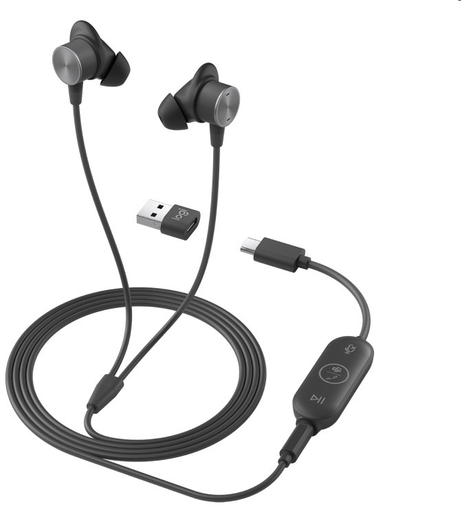 Logitech Zone Wired Earbuds, schwarz UC zertifiziert