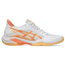 Asics Blade FF 2 (Squash+Badminton) weiss/orange Damen Handballschuhe, weiß, Größe 39 1⁄2 in Grau WHITE/VIVID Coral