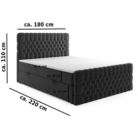 m-punkt Oxford 180 x 200 cm Schwarz