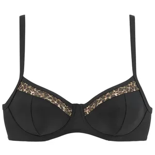LASCANA Bügel-Bikini-Top Damen Schwarz/Mehrfarbig 36 Cup G