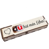 Duplo Holzbox mit Schokoriegel Geschenkbox mit Gravur Spruch "Du bist mein Leben!" Geschenkidee