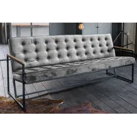 KAWOLA Sofa ARLY Polsterbank Bezug Velvet grau