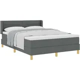 vidaXL Boxspringbett 140 x 200 cm Dunkelgrau