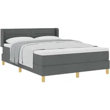 vidaXL Boxspringbett 140 x 200 cm Dunkelgrau