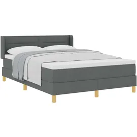 vidaXL Boxspringbett 140 x 200 cm Dunkelgrau