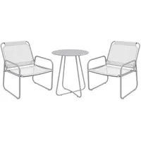 Outsunny Bistro-Set,, Grau, Metall, Gartenmöbel, Gartenmöbel-Sets