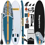 Napatron Aufblasbares Paddle Board,320cm Ultra Leichtgewicht Sup Board,Stand Up Paddling Board,Anti-Rutschdeck,Gewickelte Leine & Tragetasche,Stabil rund um Stand Up Paddle Board für Erwachsene
