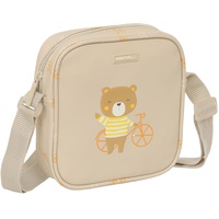 Safta PREESCOLAR OSITO Kleine Umhängetasche für Kinder, Kindertasche, ideal für Kinder von 5 bis 14 Jahren, bequem und vielseitig, Qualität und Widerstandsfähigkeit, 16 x 4 x 18 cm, Beige, beige,