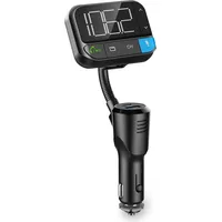 Nedis Kfz Audio FM Transmitter - Schwanenhals - Freisprechfunktion - 2.00 / Scharz-weiß Monitor - Bluetooth - PD 20 W / Bass Boost - /