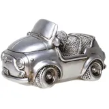 Ambiente Haus Spardose AMBIENTE HAUS "Cabrio, silberfarben", silber (altsilberfarben), B:16cm H:9cm T:10cm, Kautschuk, Spardosen, Sparschwein, Retro-Design, ideales Geschenk