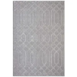 Carpet City "FLAIR138", grau, B:160cm H:11mm L:230cm, Obermaterial: 50% Polyester, 50% Polypropylen, Teppiche Teppich, Kurzflor-Teppich, Skandi-Stil, Wohnzimmer
