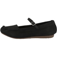 CLARKS Freckle Bar Ballet Flat, Black Nubuck, 39 EU