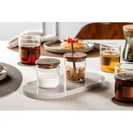 LEONARDO Milch- und Zucker-Set Novo Legno 4tlg. Glas Braun