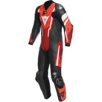 Dainese Misano 3 D-air, Perf. 1PC Leather Suit black-red-fluored, 52