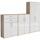 moebel-dich-auf Aktenschrank OFFICE EDITION (Set 55, 2x Aktenschrank niedrig + 1x Aktenschrank hoch) abschließbar, Metallgriffe beige