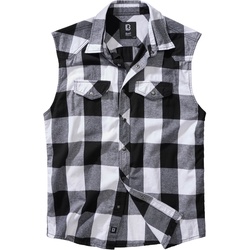 Brandit Checkshirt Sleeveless weiß/schwarz, Größe XL