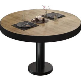 GGM Möbel Bistro Loungetisch Ø 70 x 41 cm Eiche/Schwarz
