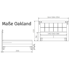 Hasena Boxspringbett »Oakland«, weiss/Metall used, / weiß Liegefläche:160 x 200 cm, Topper:Superio-Topper
