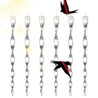 KERANEET 6 Stück Reflektierende Vogelschreck Reflektierende Windspirale Vogelabwehr Garten Vogelabwehr Reflektor Hängend für Balkon und Garten (Silber)