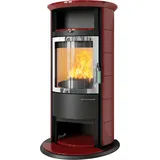 Kaminofen HARK 17 NH GT FlameKat 5 kW - Ofenkacheln: bordeaux-rot - Korpus: graphit/verchromt