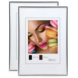 Ideal Trend New Lifestyle Set Bilderrahmen Wanddeko Collage Poster Rahmen 2er 3er 5er Pack: Farbe: 2er Pack Silber | Format: 21x29,7 DIN A4